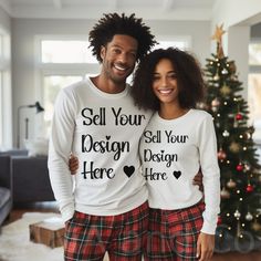 Elevate your Holiday designs with our african american Christmas tshirt mockups featuring diverse models and holiday backgrounds. Don't miss the opportunity to offer your customers a unique and inclusive holiday mock-up by adding this simple long sleeve t-shirt mockup to your catalog. A good mockup goes a long way with purchasing power. Very beginner friendly to use.  ❗Please remember that this is a DIGITAL file only. You will not receive a t-shirt. ❗ 📩 What's included: * 1 JPG file Resolution: Holiday Backgrounds, Diverse Models, African American Couples, American Couple, American Christmas, Purchasing Power, Plaid Pajama, Plaid Pajama Pants, Black Couple