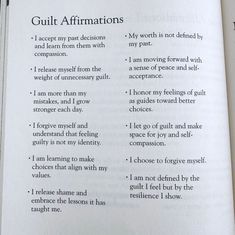 an open book with instructions on how to make quilt affirmations written in it