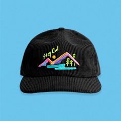 As child of the early 90s, I felt like it was high time I came up with a design that felt 90s, on an equally retro hat. Embroidered directly onto a super soft corduroy hat, that's sure to become your new favorite.  As always, designed, digitized, and embroidered by me in my studio in Oregon! Each hat is made to order and made with the highest quality thread. If you're looking for a product made by the person who designed it, you've come to the right place!  Please note: these hats are somewhere Corduroy Hat With Curved Brim For Streetwear, Retro Corduroy Flat Bill Hat, Retro Corduroy Hat With Curved Brim, Retro Corduroy Hat For Streetwear, Retro Corduroy Snapback Hat, Vintage Corduroy Hat For Streetwear, Retro Corduroy 5-panel Hat, Vintage Winter Trucker Snapback Hat, Vintage Winter Snapback Trucker Hat