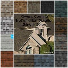 different types of roofing shingles with the words, ovens corning truefinition