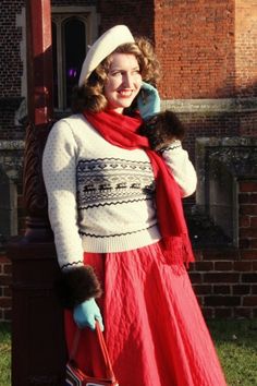 A skating outfit for New Year's Day Skating Outfit, 1950s Christmas, Her Outfits, Big Sleeves, Hampton Court Palace, Skater Girl Outfits, Future Outfit, Skating Outfits, New Year's Day