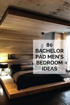 a bed room with a wooden floor and ceiling