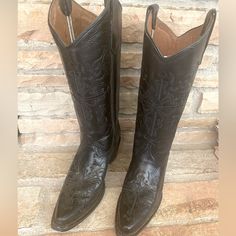 Women’s Real Leather Black Cowboy Boots. Only Worn For A Few Hours For A Wedding, Practically Brand New. Purchased For $300, Selling For $150. Size 8 1/2 Western Style Snip Toe Moto Boots For Formal Wear, Formal Western Moto Boots With Snip Toe, Western Style Snip Toe Moto Boots For Formal Occasions, Western Style Formal Moto Boots With Snip Toe, Western Snip Toe Heeled Boots For Formal Occasions, Western Snip Toe Heeled Boots For Formal Wear, Western Style Snip Toe Heeled Boots For Formal Occasions, Western Style Formal Heeled Boots With Snip Toe, Vintage Black Heeled Boots With Snip Toe