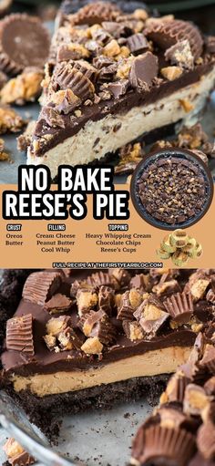 no bake reese's pie on a plate