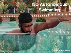 a man swimming in a pool with the caption'no autonoous swimming '