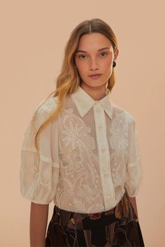 White Embroidered Short Sleeve Blouse Short Sleeve Ruffled Tops For Wedding, Short Sleeve Ruffle Top For Wedding, Short Sleeve Wedding Top With Ruffles, Fitted Feminine Embroidered Top, Elegant Short Sleeve Tops With Lace Collar, Elegant Short Sleeve Spring Blouse, Elegant Short Sleeve Top With Lace Collar, Lace Blouse With Floral Embroidery, Elegant Short Sleeve Lace Tops