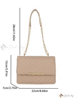 Bird in Bag - Contemporary Solid Color Pressed Leather Crossbody Bag Featuring Chain Strap Beige Crossbody Bag With Chain Strap, White Crossbody Box Bag With Chain Strap, Leather Evening Bag With Chain Strap, Crossbody, Designer Crossbody Wallet On Chain With Gold-tone Hardware, Luxury Crossbody Wallet On Chain With Gold-tone Hardware, Cloud Bag, Elegant Pattern, Shoulder Messenger Bag, Bag Bag