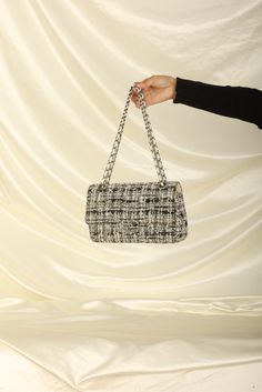 ?ÿCONDITION: GOOD VINTAGE .?ÿ A gorgeous Chanel Tweed Double Flap just in time to wear for the fall season. This black and white piece has little pops of color intertwined throughout the bag all tied together with silver hardware. The bag can be dressed up or down and can be the perfect compliment to?ÿany outfit! You can fit your phone, sunglasses, keys, wallet, and a few of your other smaller essentials.?ÿ Crafted in 2003-2004 Strap drop: 17"?ÿ 10" L x 2.5" W x 6" H Please note: Interior leather and chain leather has been repainted. Hairline scratches on hardware. Some fabric darkening on edges and corners.?ÿPlease refer to photos for more details. In order to meet the current demand and given the?ÿnature of sourcing inventory, all sales are final. Please be sure to review all pictures an Chanel Tweed, Girl Backpacks School, Bottega Veneta Shoulder Bag, Handbag Wallet, Louis Vuitton Shoes, Dior Shoes, Wallet Accessories, Girl Backpacks, Leather Chain