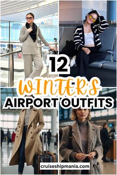 Stylish airport looks | winter travel outfits | cozy travel-ready fashion | trendy airport styles | comfortable winter outfits | chic travel wardrobe | practical airport looks | fashionable cold-weather attire | travel-friendly winter outfits | statement airport fashion | effortless travel style | warm and stylish airport outfits Airport Outfit Cold Weather, Airport Outfit Winter Comfy Women, Fancy Airport Outfits, Winter Travel Outfits Women, Cold Weather Airport Outfit, Christmas Travel Outfit, Winter Plane Outfit