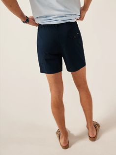 Our Original casual short that redefined the meaning of proper length shorts. These bad boys are kind of a big deal: they're made from our fanciest, most-technologically-advanced stretch casual fabric for the ultimate in movability and flexibility. They even feature an elastic waistband and an updated (read: improved, more comfortable) fit. Nothing will make your thighs look as good as these. Fabric: 98% cotton / 2% spandex Machine Wash Cold, Tumble Dry Low | Chubbies The Armadas 5.5" Inseam Cot Navy Blue Shorts, Spandex Shorts, Big Deal, Blue Shorts, Online Purchase, Cotton Spandex, Chambray, Mens Shorts, Casual Shorts