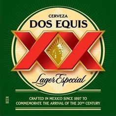 the label for dos equis aqua beer