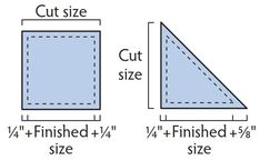 the measurements for an angled triangle are shown in three different sizes and shapes, including one with