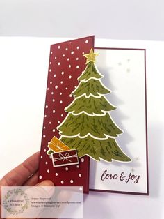 Stampin' Up! Merriest Trees easy fold card for Week 2 of 12 Weeks of Christmas Tree Cards, Stampin Up Christmas