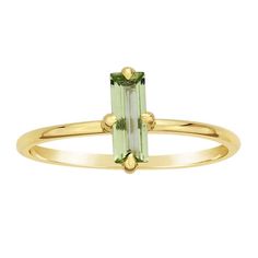 14K Yellow Gold Baguette Peridot-Set Rings Senior Rings, Yellow Rings, Grade 8, Jewelry Picture, Peridot Ring, Stackable Ring, Yellow Gold Ring, Dream Jewelry, Faceted Gemstones