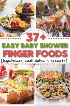 the baby shower finger foods are great for small platters and desserts