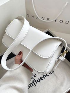 🐕 Big deals! Olivia Mark - Minimalist Flap Baguette Bag - Women Shoulder Bags only at $28.99 Hurry. White Shoulder Bags, Cheap Purses, White Shoulder Bag, White Purse, Bags For Teens, Adjustable Bag, Cute Handbags