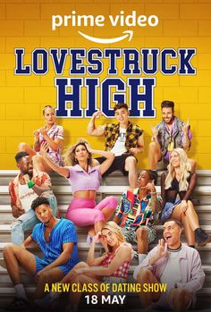 the movie poster for love struck high, with many people sitting on bleachers