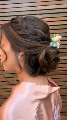 Blush Wedding Theme, Hairstyles For Seniors, Hair Dresser, Bride Hairstyles, Bridesmaid Hair, Bun Hairstyles, Bridal Makeup