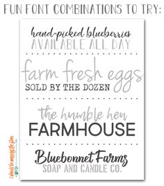 some type of font that can be used to create an advertisement for farm fresh eggs