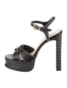 Schutz Leather SandalsBlackPlatformStraps & Buckle Closure at SidesDesigner Fit: This designer typically runs true to size.Unfortunately, due to restrictions, this item may not be eligible for shipping in all areas. Synthetic Strap Sandals For Night Out, Strapped Evening Sandals For Spring, Elegant Black Strapped Heels, Chic Strapped Synthetic Sandals, Strapped Leather Heels For Evening, Evening Strapped Heels With Buckle Closure, Strapped Sandals With Heel Strap For Evening, Chic Strapped Sandals For Night Out, Designer Black Strappy Sandals