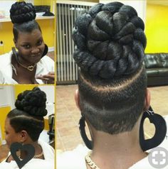 Braided Ponytail With Shaved Sides, Hairstyles With Box Braids, Fun Hairstyles, Updo Styles, Hair Due