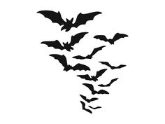 a flock of bats flying through the air