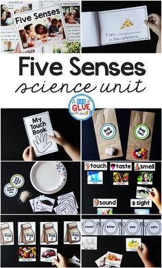 the five sensess activity pack is shown with pictures and instructions to help students learn how to