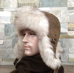 Men's fox fur hat Fur Hat Men, Fur Trapper, Sewing Tape Measure, Aviator Hat, Mens Fur, Starting From The Bottom, Trapper Hat, Trapper Hats, Ice Fishing