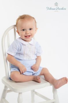 This heirloom-style baby boy outfit will not disappoint, with its timeless style and quality made to last for generations of family. Made with hand embroidery, lace inserts, and pintucks, for a beautiful vintage piece to add to your collection. 💙