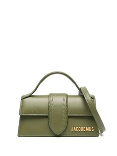 v Jacquemus Bag, Bag Green, Leather Patches, Green Bag, Tote Bag Design, Leather Tote Bag, Body Bag, Cow Leather, Smooth Leather