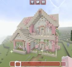 Pink Castle Minecraft, Minecraft Cottage House, Kitchen Minecraft, Minecraft Interior, Minecraft Farm, Minecraft Cottage, Cool Minecraft Creations, Minecraft Castle, Pink Castle