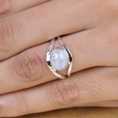 "Rainbow Moonstone Ring, 925 Sterling Silver Ring, Handmade Ring, June Birthstone Ring, Genuine Moonstone Ring, Gift for Her, Engagement Ring Gemstone Name - Rainbow Moonstone  Stone Quality - AAA Ring Weight - 3.28 gm Stone Shape - As shown in the picture * You Will Get The Same Product As Shown In The Picture. We serve complete 925 sterling silver Jewelry and genuine properties of the stone. The products are dispatched from the small business from USA. Product Quality and Packaging - Our all products are 925 Silver Stamped which shows that the product is genuine and authentic .The products are dispatched from the small business from USA so you get the product on time and the product packaging comes in bubble foil wrap with all the precautions taken primarily that your product reaches you Elegant Stackable Rings With Natural Stones For Anniversary, Silver Moonstone Birthstone Ring For Anniversary, Silver Birthstone Ring With Natural Stones For Anniversary, Elegant Silver Stackable Rings With Natural Stones, Open Opal Ring With Natural Stones For Anniversary, Hallmarked Moonstone Ring For Anniversary, Silver Birthstone Ring With Natural Stones For Promise, Sterling Silver Moonstone Ring For Anniversary, White Sterling Silver Gemstones For Anniversary