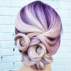 * Formulas & SBS >>> By Samantha Pollard @spollardartistry, Cherry Blossom Salon in Atlanta, Ga. Fun Hair Color Ideas, Updo Curly Hair, Hair Rainbow, Updo Curly, Hair Updos Tutorials, Long Hair Tutorial, Coloured Hair, Unicorn Costume, Semi Permanent Hair Color