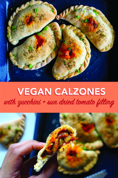 vegan calzone pizza pockets on baking tray, topped with fresh parsley Italian Calzone, Calzone Recipe, Pizza Pockets, Homemade Marinara, Italian Dinner