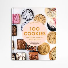 the book cover for 100 cookies, with an assortment of cookies in front of it