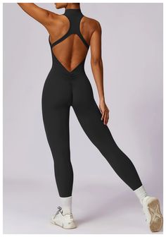 Material: 78% nylon +22% spandex Shown in size small. Get ready to make a statement with the Bobbi Bare Jumpsuit! This backless, sleeveless jumpsuit is perfect for the gym or a night out. Embrace the ultimate comfort and style while turning heads. Feel confident and fierce in this must-have piece! Gym Jumpsuit, Cut Clothes, Heeled Mules Sandals, Lingerie Accessories, Mid Dresses, Sleeveless Jumpsuits, Skirted Swimwear, Monokini, The Gym