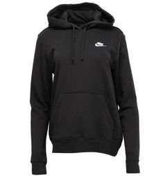 Nike Women's Sportswear Club Fleece Pullover Hoodie  Manufacturer #: DQ5793-010 Color: Black  MSRP: $65.00 Embroidered Futura logo Jersey-lined 3-panel hood Soft and smooth 80% cotton/20% polyester 100% Authenticity Guaranteed Hoodie Manufacturer, Nike Hoodies, Black Nike Hoodie, Logo Jersey, Nike Sweats, Women's Sportswear, Nike Sweatshirts, Nike Hoodie, Black Nike