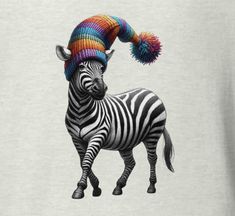 Take your style on a safari of humor with this quirky zebra T-shirt! Featuring a dapper zebra rocking a rainbow-colored hat, this design is a perfect blend of elegance and whimsy. Did you know that no two zebras have the same stripe pattern? Just like this unique tee, it's one of a kind! A fantastic gift for zebra lovers, fans of funky fashion, or anyone who loves to stand out. Make every outfit a playful statement with this unforgettable design. * 100% combed and ring-spun cotton (Heather colors contain polyester) * Fabric weight: 4.2 oz./yd.² (142 g/m²) * Pre-shrunk fabric * Side-seamed construction * Shoulder-to-shoulder taping * Blank product sourced from Nicaragua, Mexico, Honduras, or the US Colorful Hat, Funky Fashion, Zebras, T Shirt Funny, Fantastic Gifts, Honduras, Print Gifts, Stripes Pattern, Animal Print