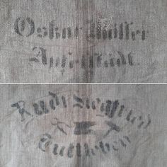 two pictures of the same cloth with writing on it