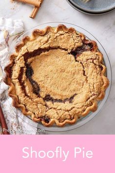 Satisfy your sweet tooth with this decadent Shoofly Pie! This rich dessert has a perfectly gooey filling made with molasses, brown sugar, and warming spices, poured in a pie crust and topped with a cake-like crumb topping. It’s simply one of a kind! Shoofly Pie Recipe, Shoofly Pie, Pie Images, Pie Crust Uses, Facebook Recipes, Chess Pie, Preppy Kitchen, Shoo Fly, Rich Desserts