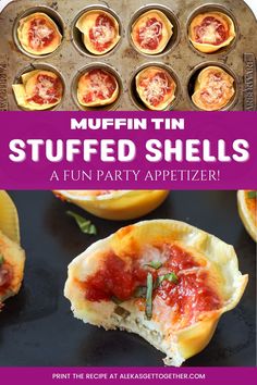 muffin tin stuffed shells are an easy party appetizer