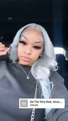 Grey Wig Install Black Women, Platinum Grey Hair, Cute Wig Hairstyles, Cute Weave Hairstyles, Edges Hair