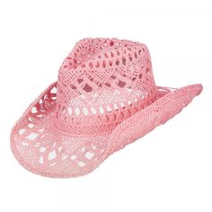 Western - Pink Solid Color Straw Cowboy Hat | Coupon Free | e4Hats.com Cowboy Ranch, Outback Hat, Whitetail Bucks, Macrame Lace, Cowboy Wedding, Straw Cowboy Hat, Western Hat, Cowboy Up, Pink Solid