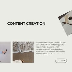 the website is designed to look like it could be used for content creation