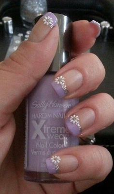 Purple Nail Art Designs, French Pedicure, Easter Nail Designs, Fingernail Designs, Cute Spring Nails