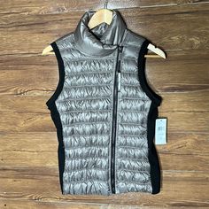 Calvin Klein Performance Womens Size Xs Sleeveless Silver Down Puffer Jacket New With Tags Has Tiny Scratch On. The Front But So Hard To Notice It Please See Last Picture For Details, It’s Like Little Dot Fitted Gray Vest For Layering, Nylon Sleeveless Vest For Layering, Gray Sleeveless Vest Outerwear, Gray Sleeveless Fitted Outerwear, Sleeveless Fitted Gray Outerwear, Fitted Sleeveless Gray Outerwear, Athleisure Jacket, Pink Calvin Klein, Panel Jacket