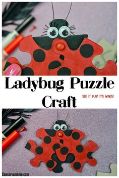 ladybug puzzle craft for kids to make