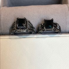 2 Rings! Size 8- Black Tone Jewel Fashion Rings With Side Accents, Never Worn, Excellent Condition, No Scuff Marks On Bands Black Jewel, 2 Rings, Womens Jewelry Rings, Fashion Rings, Jewelry Rings, Gems, Women Jewelry, Band, Women Shopping