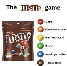 the m & m's game is shown with different colors