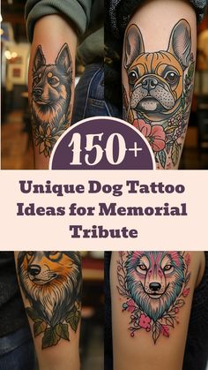 the words unique dog tattoo ideas for memorial tribute